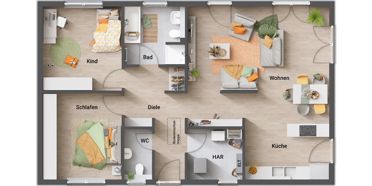 Bungalow Wohratal Wohra - 5 Zimmer, 102 m&sup2;, 234.350&euro; | Angebot:25800280