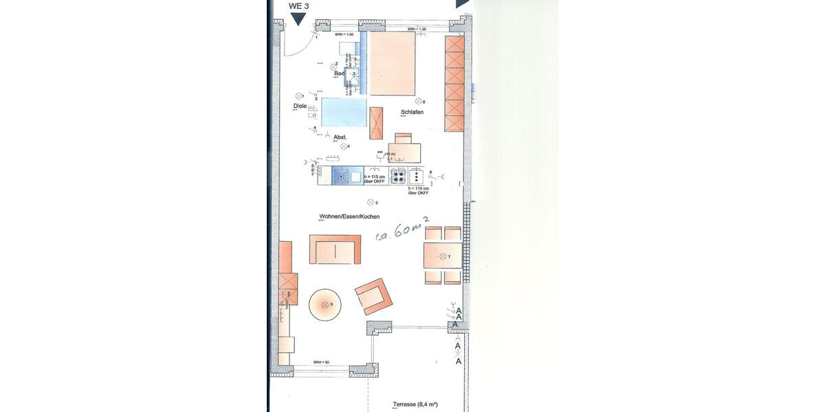Erdgeschoßwohnung Gießen - 2 Zimmer, 60 m&sup2;, 321.500&euro; | Angebot:26715270