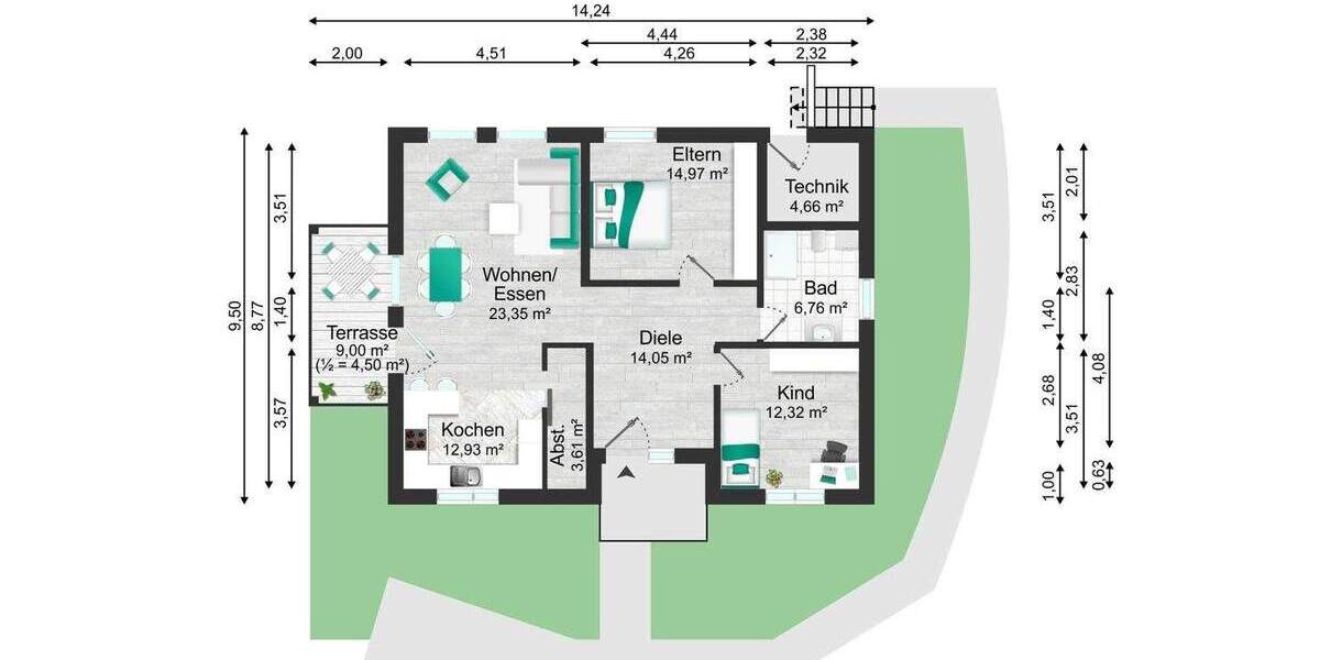 Terrassenwohnung Frankenberg (Eder) Frankenberg - 3 Zimmer, 92 m&sup2;, 305.000&euro; | Angebot:25742981