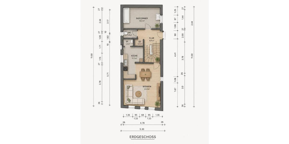 Einfamilienhaus Biebertal - 4 Zimmer, 106 m&sup2;, 1.360&euro; | Angebot:26540463