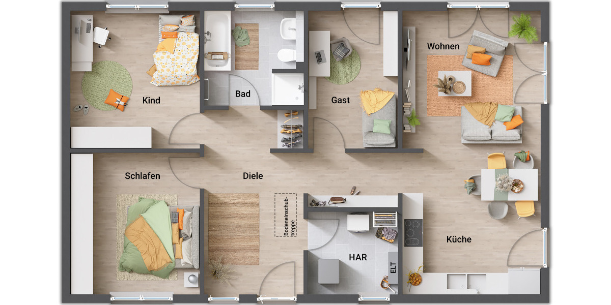 Bungalow Wohratal Wohra - 5 Zimmer, 102 m&sup2;, 234.350&euro; | Angebot:25800280