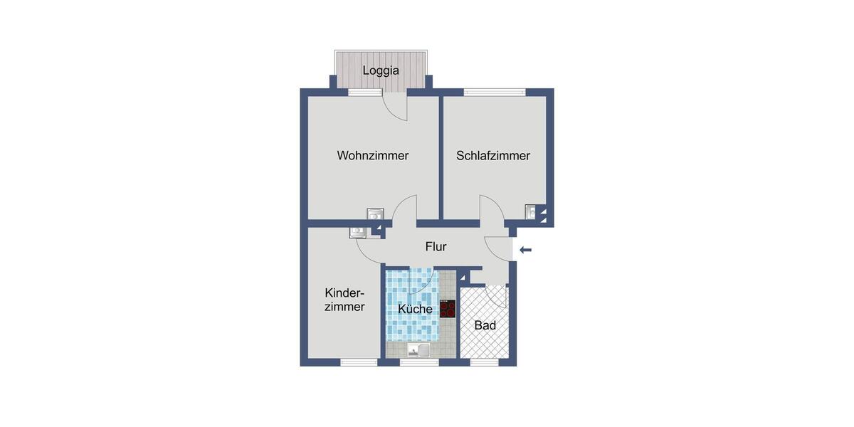 Etagenwohnung Neustadt (Hessen) - 3 Zimmer, 63 m&sup2;, 402&euro; | Angebot:25962091