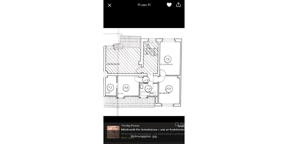 Dachgeschoßwohnung Lollar - 3 Zimmer, 55 m&sup2;, 115.000&euro; | Angebot:25852266