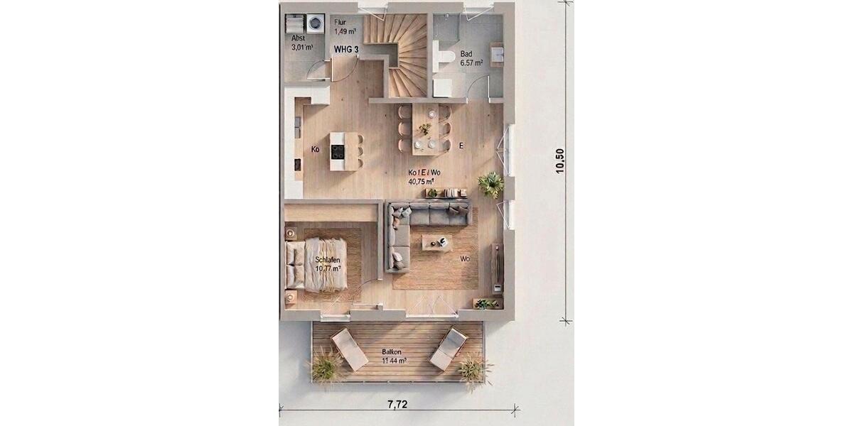 Etagenwohnung Cölbe - 2 Zimmer, 67 m&sup2;, 185.000&euro; | Angebot:27247122