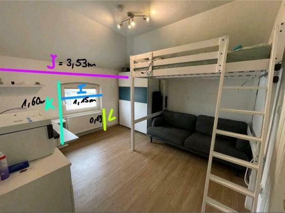 Dachgeschoßwohnung Gießen - 3.5 Zimmer, 14 m&sup2;, 310&euro; | Angebot:26543942