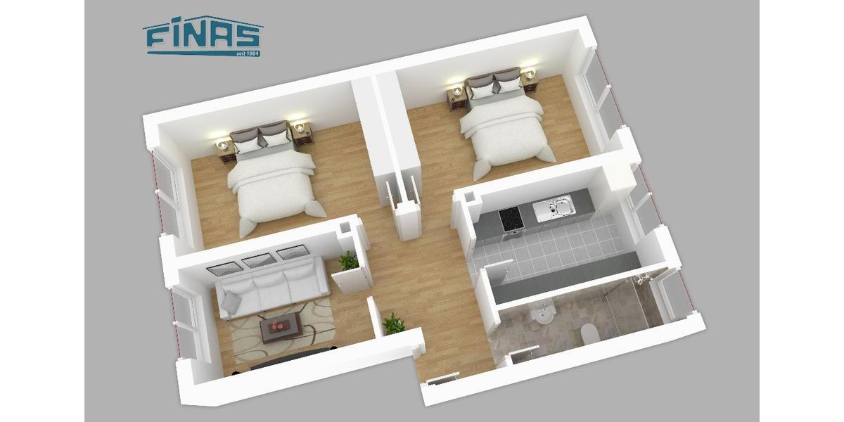 Etagenwohnung Gießen Schlangenzahl - 3 Zimmer, 55 m&sup2;, 630&euro; | Angebot:24785018