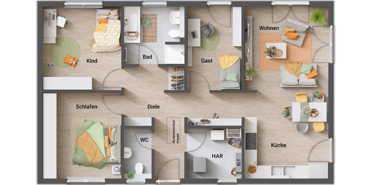 Bungalow Wohratal Wohra - 5 Zimmer, 102 m&sup2;, 234.350&euro; | Angebot:25800280