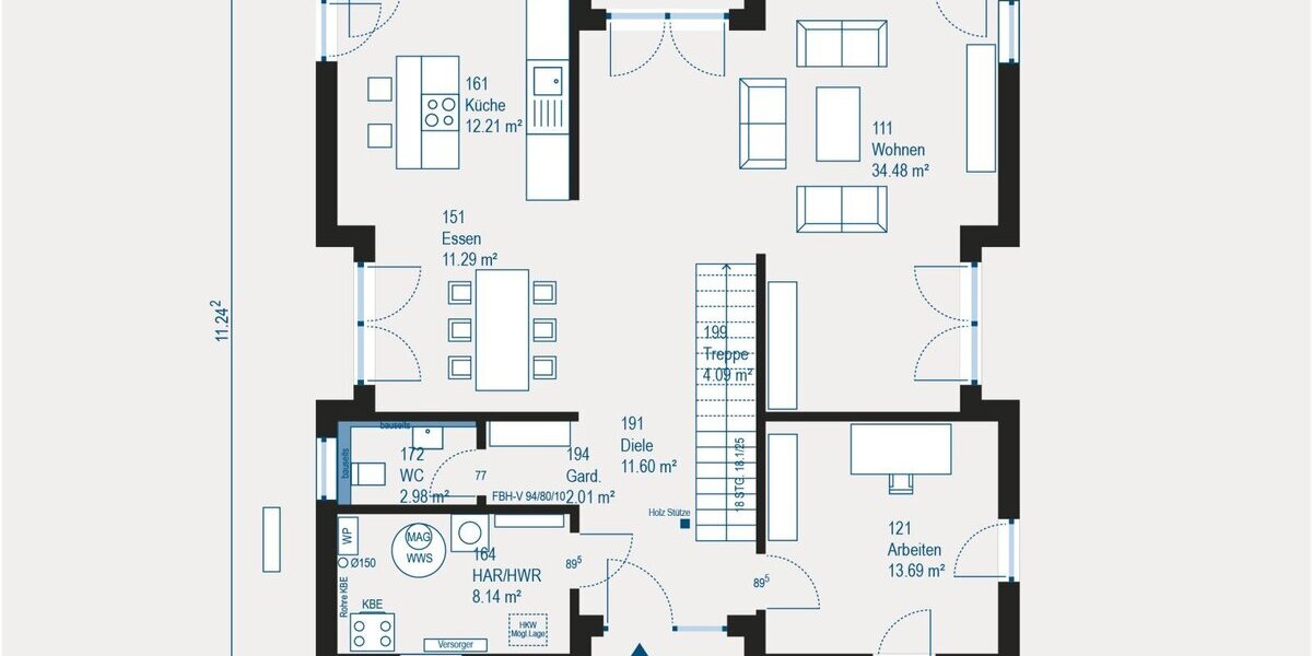 Repräsentative Villa nach Ihren Wünschen in Amöneburg - Projektierter Neubau - Villa Amöneburg | Angebot:27349142