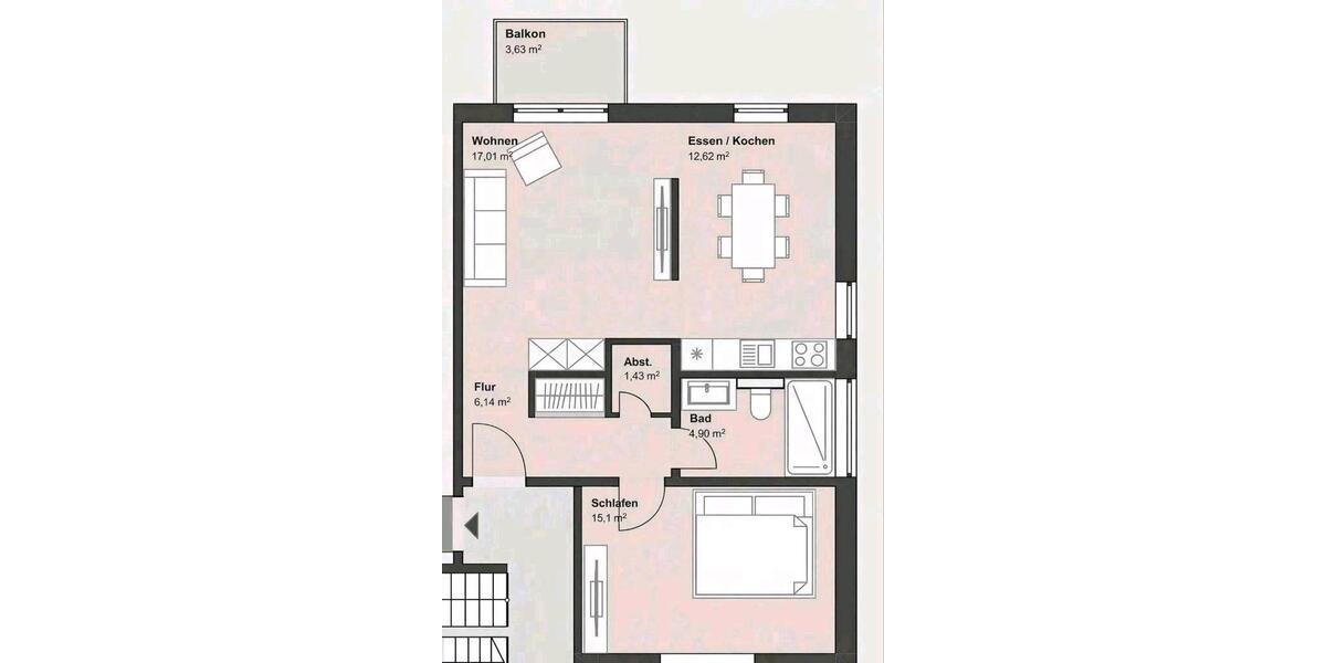 Etagenwohnung Grünberg - 2 Zimmer, 60 m&sup2;, 820&euro; | Angebot:25930115